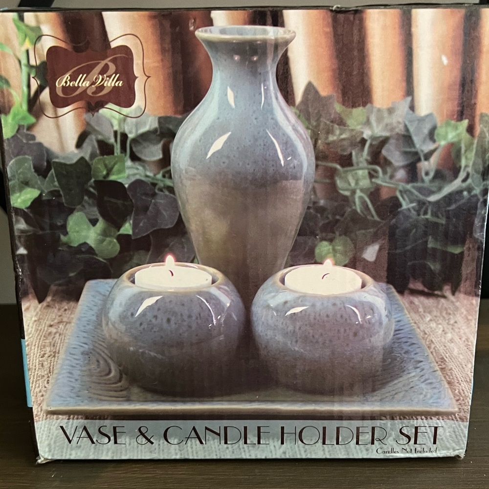 Vase and Candle Holder Set